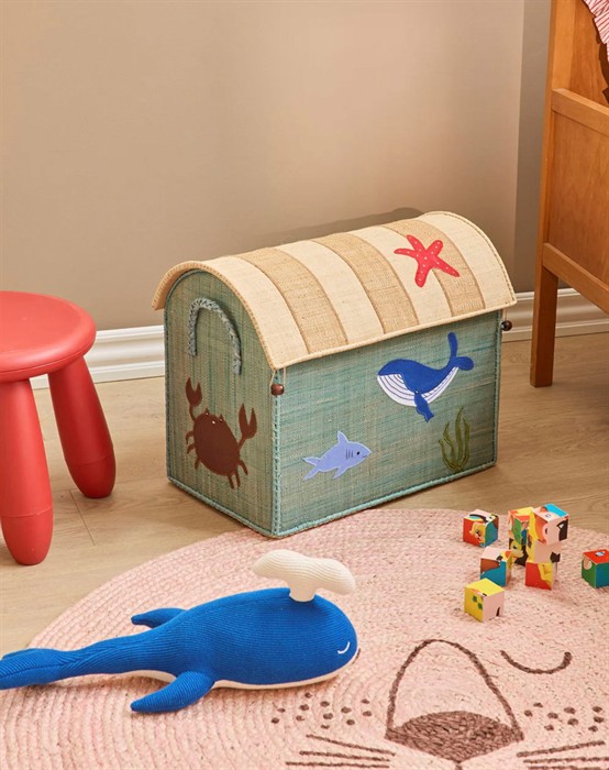 Hval Bomuld Bamse - Blå